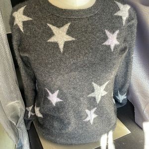 Gorgeous STAR gray/white cashmere long sleeve sweater